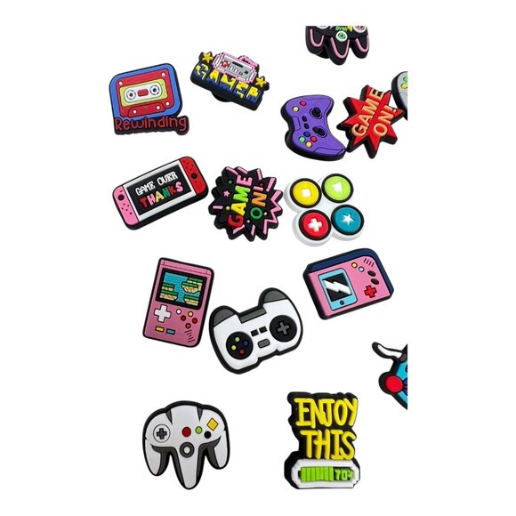 Crock Clogs Shoes Charms Lot of 28 Video Gaming Theme Boys Girls Gift - Picture 2 of 5